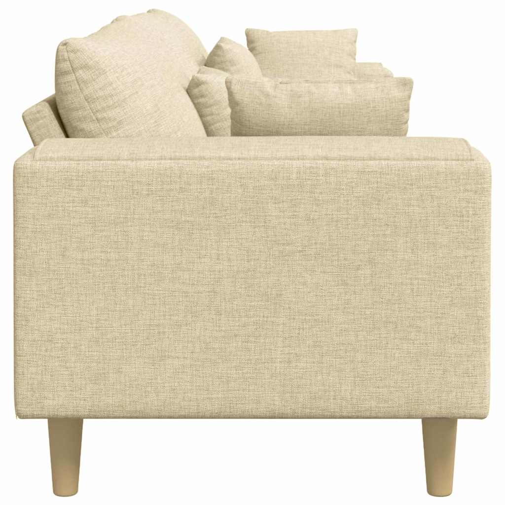Stoffsofa mit Kissen Creme 208 cm Stoff