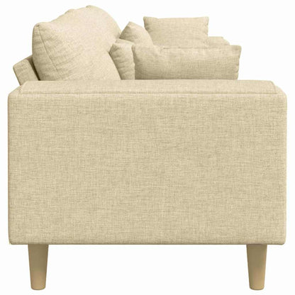 Stoffsofa mit Kissen Creme 208 cm Stoff