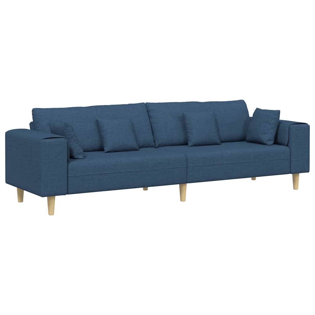 Stoffsofa mit Kissen Blau 208 cm Stoff