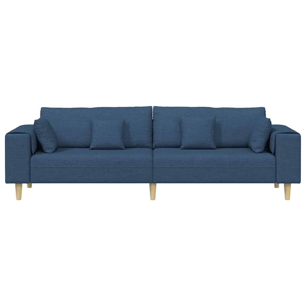 Stoffsofa mit Kissen Blau 208 cm Stoff