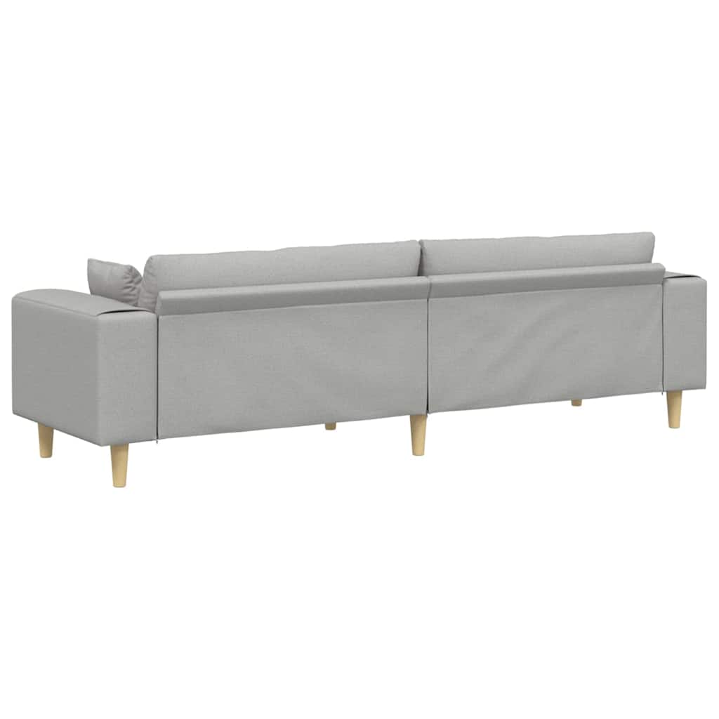 Stoffsofa mit Kissen Wolken-Grau 208 cm Stoff