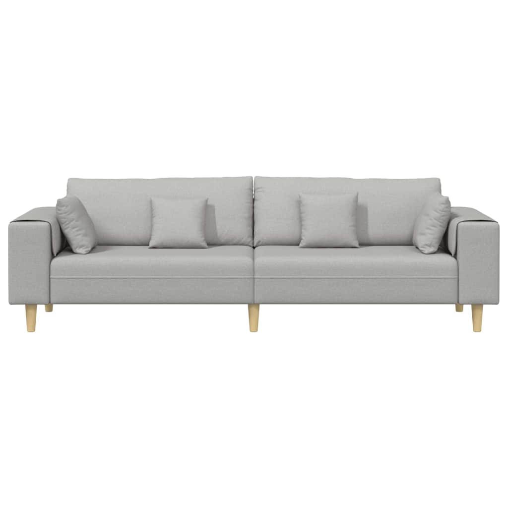 Stoffsofa mit Kissen Wolken-Grau 208 cm Stoff