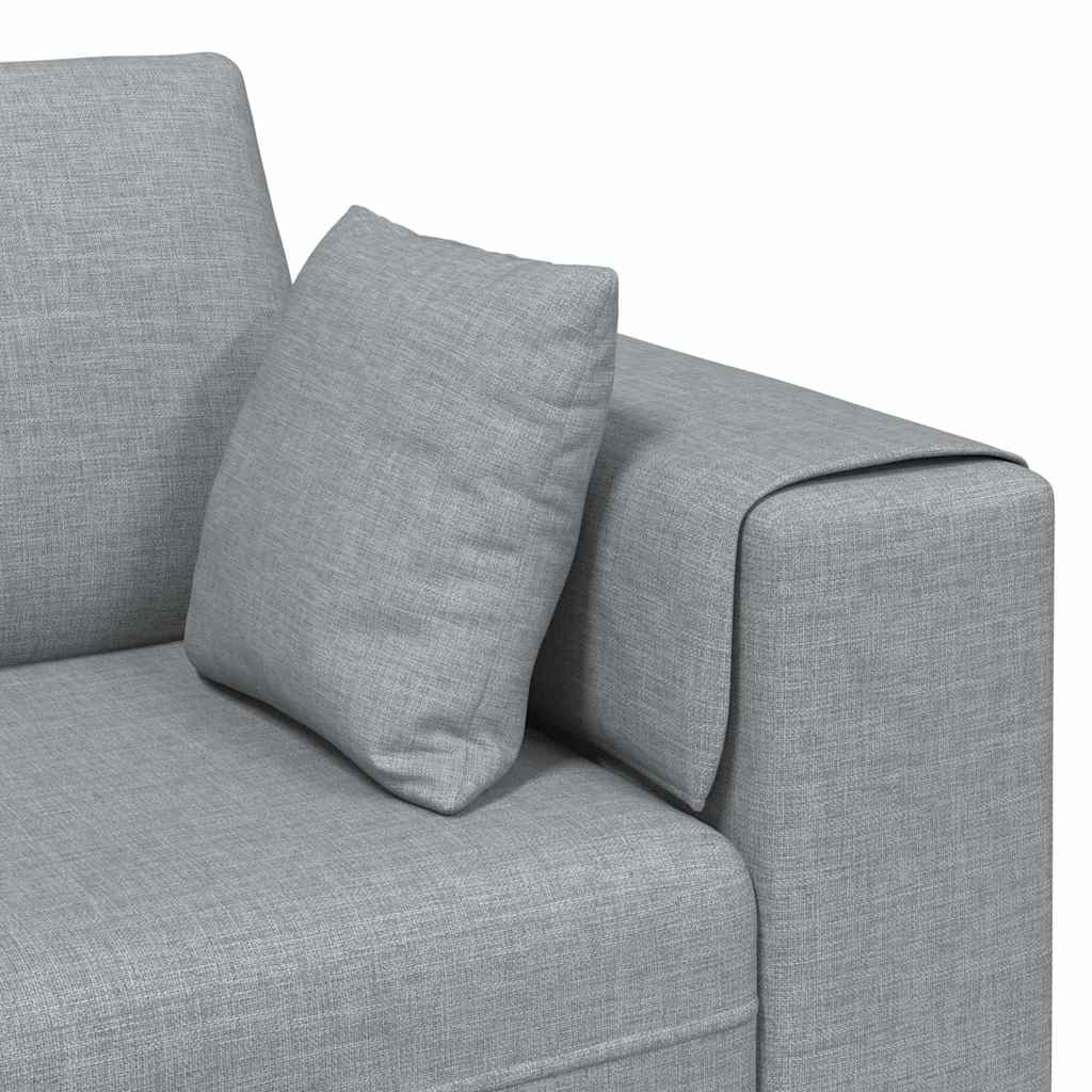 Stoffsofa mit Kissen Hellgrau 208 cm Stoff