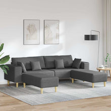 Stoffsofa mit Kissen Dunkelgrau 208 cm Stoff