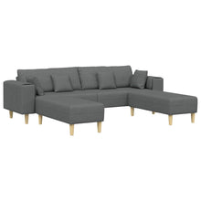 Stoffsofa mit Kissen Dunkelgrau 208 cm Stoff