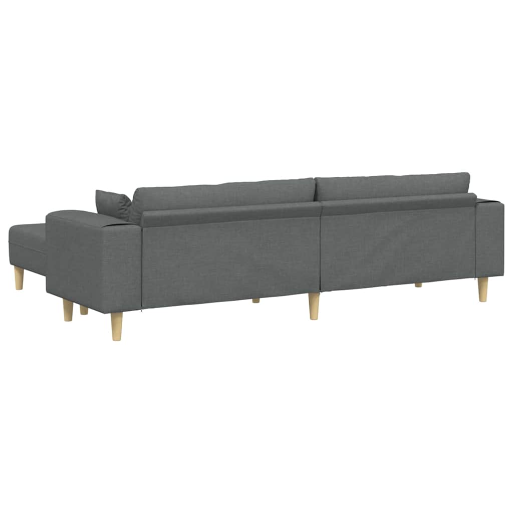 Stoffsofa mit Kissen Dunkelgrau 208 cm Stoff