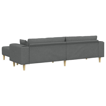 Stoffsofa mit Kissen Dunkelgrau 208 cm Stoff
