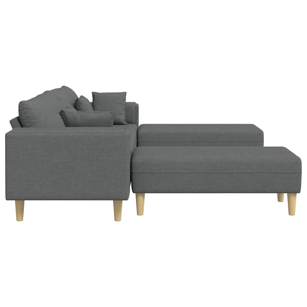 Stoffsofa mit Kissen Dunkelgrau 208 cm Stoff