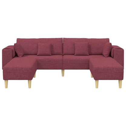 Stoffsofa mit Kissen Weinrot 208 cm Stoff
