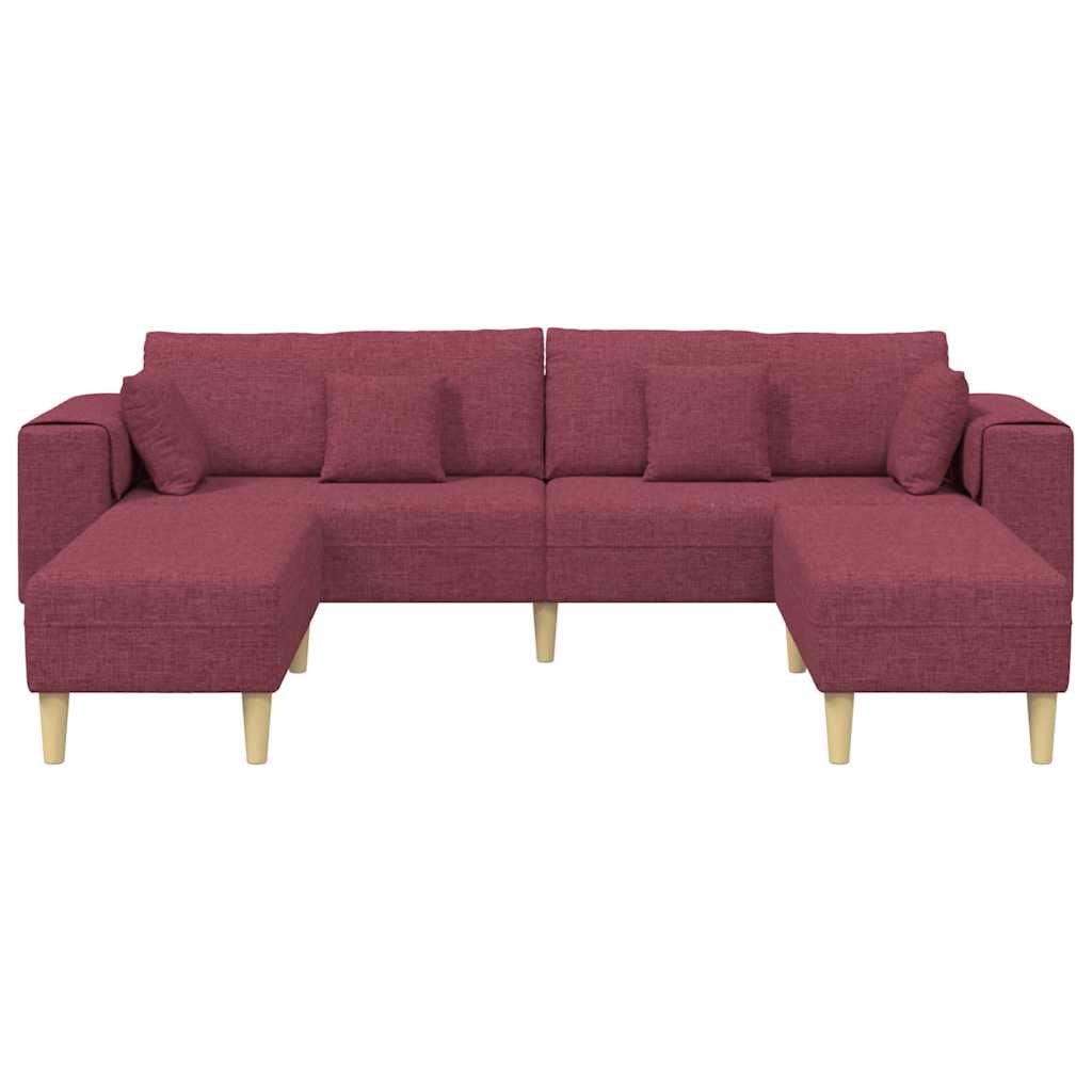 Stoffsofa mit Kissen Weinrot 208 cm Stoff