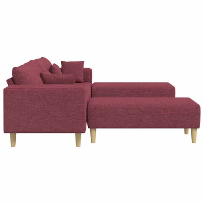 Stoffsofa mit Kissen Weinrot 208 cm Stoff
