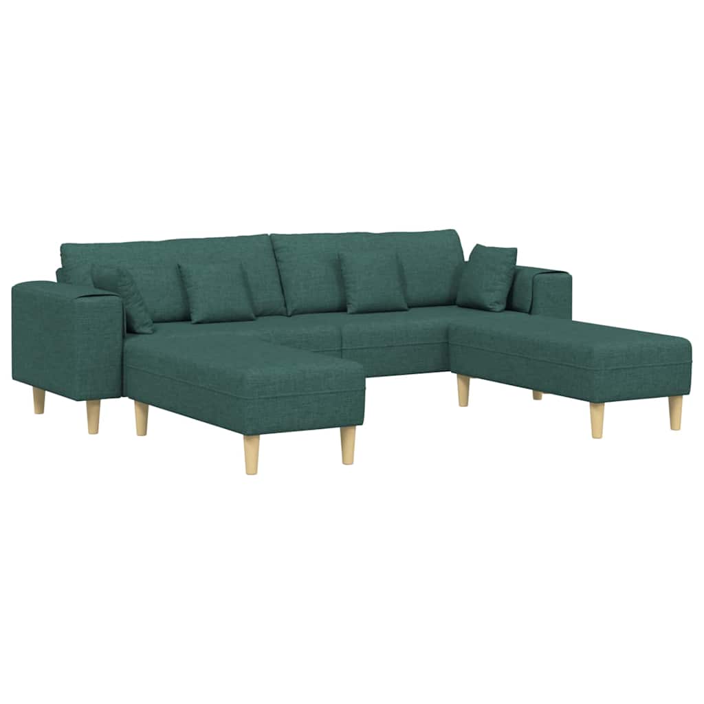 Stoffsofa mit Kissen 3 pcs Dunkelgrün 208 cm Stoff