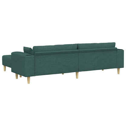 Stoffsofa mit Kissen 3 pcs Dunkelgrün 208 cm Stoff