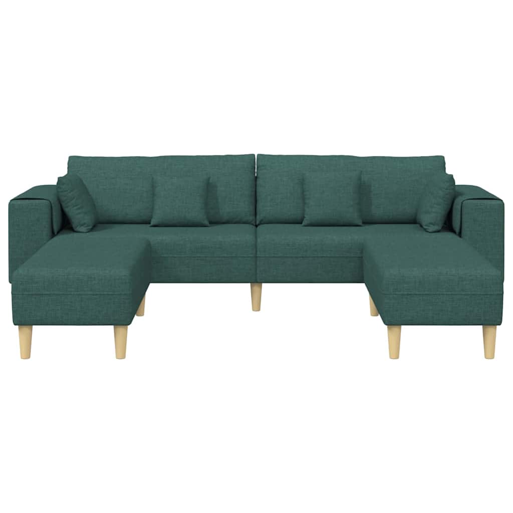 Stoffsofa mit Kissen 3 pcs Dunkelgrün 208 cm Stoff