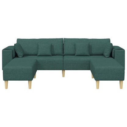 Stoffsofa mit Kissen 3 pcs Dunkelgrün 208 cm Stoff