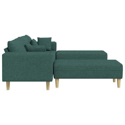 Stoffsofa mit Kissen 3 pcs Dunkelgrün 208 cm Stoff