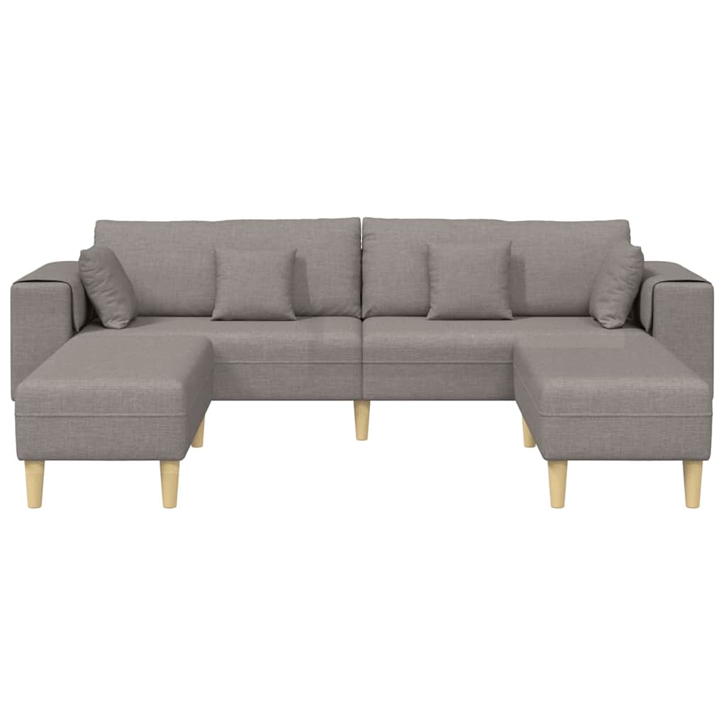 Stoffsofa mit Kissen Taupe 208 cm Stoff