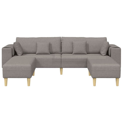 Stoffsofa mit Kissen Taupe 208 cm Stoff