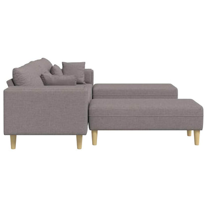 Stoffsofa mit Kissen Taupe 208 cm Stoff