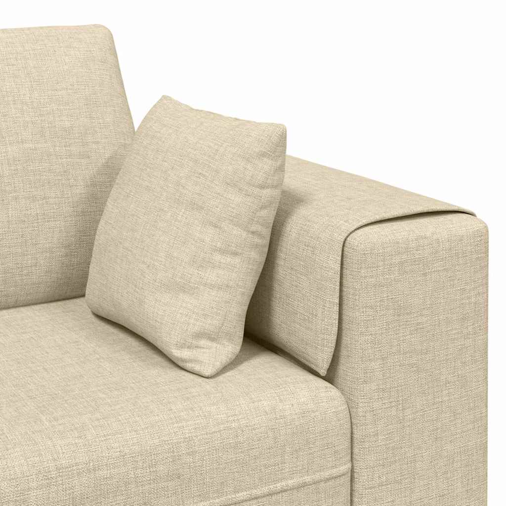 Stoffsofa mit Kissen Creme 208 cm Stoff
