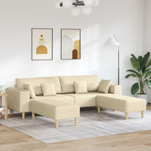 Stoffsofa mit Kissen Creme 208 cm Stoff