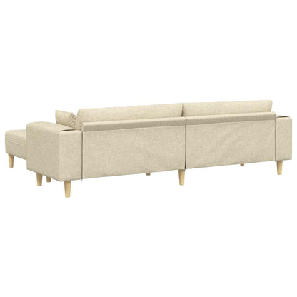 Stoffsofa mit Kissen Creme 208 cm Stoff