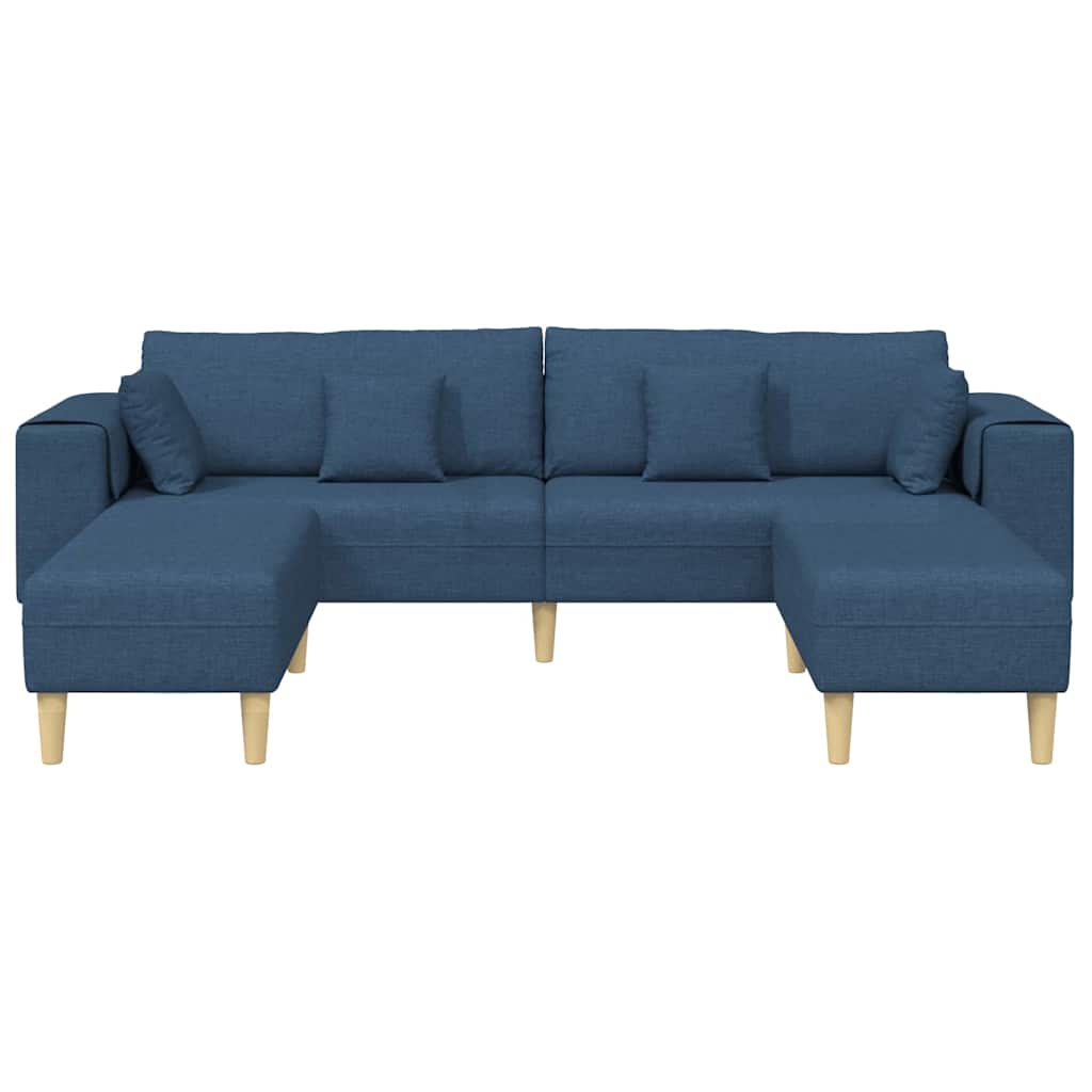 Stoffsofa mit Kissen Blau 208 cm Stoff
