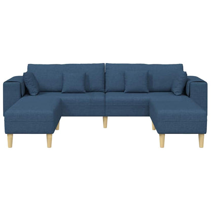 Stoffsofa mit Kissen Blau 208 cm Stoff