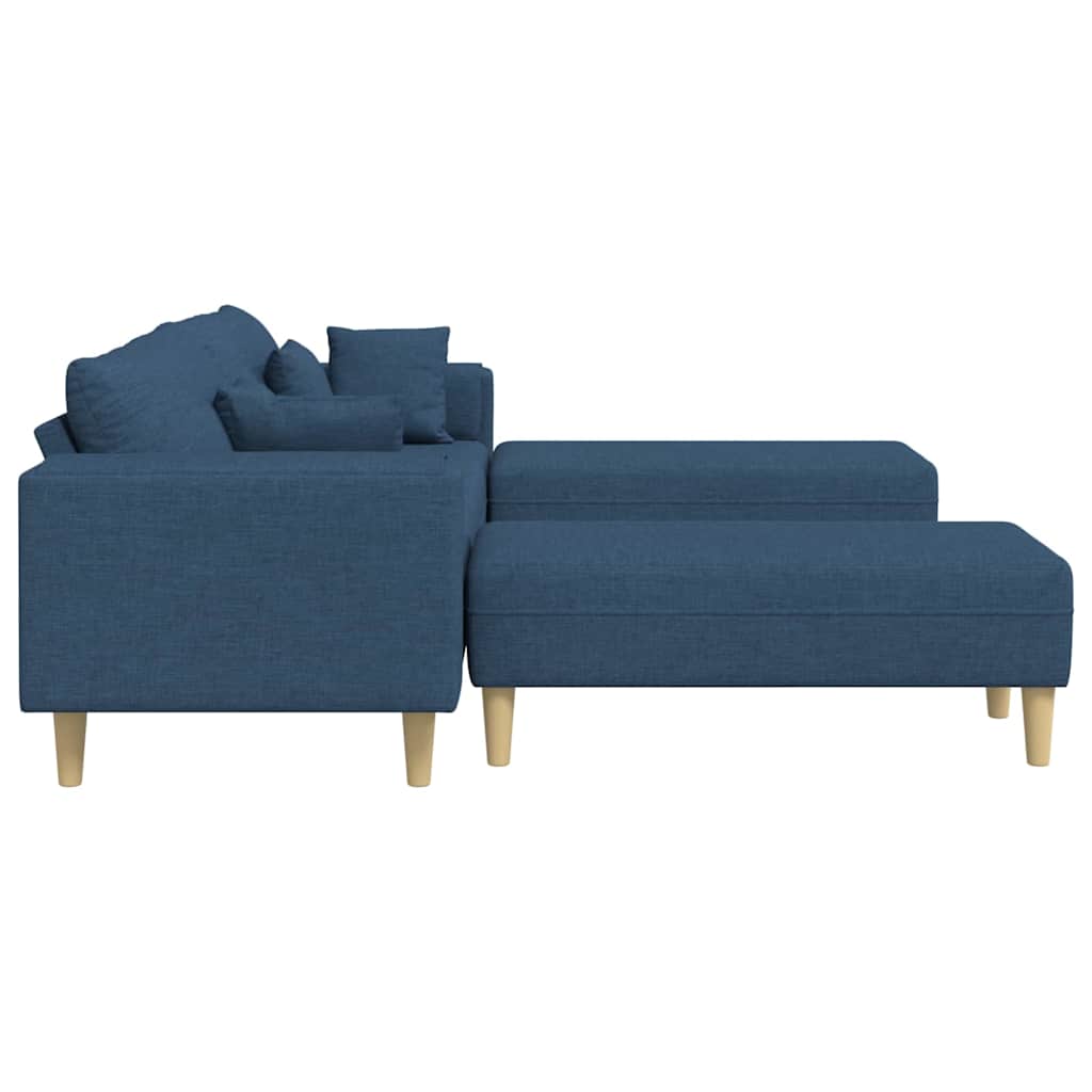 Stoffsofa mit Kissen Blau 208 cm Stoff