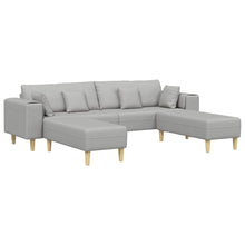 Stoffsofa mit Kissen Wolkengrau 208 cm Stoff