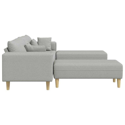Stoffsofa mit Kissen Wolkengrau 208 cm Stoff
