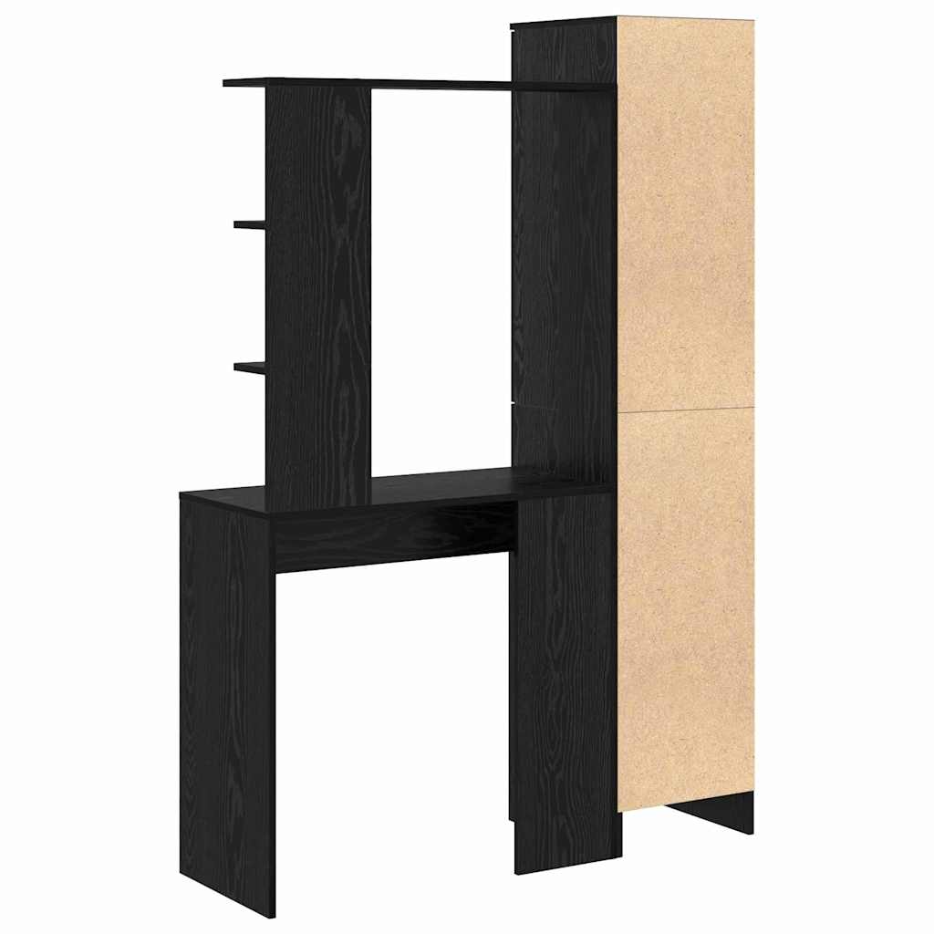 Schreibtisch mit Stauraum mit Regal 2 pcs Schwarz Eichen-Optik