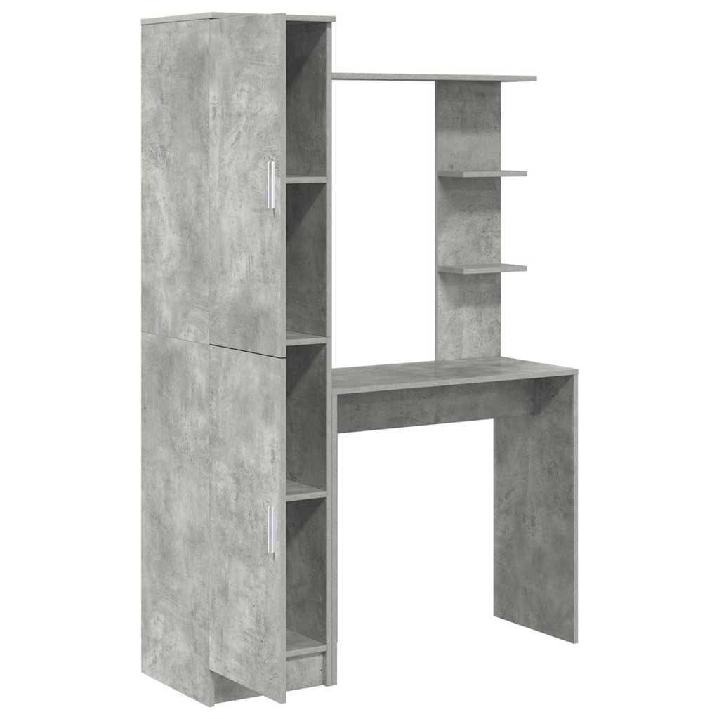 Schreibtisch mit Stauraum 2 pcs Beton Grau 78,5 x 37 x 154,5 cm