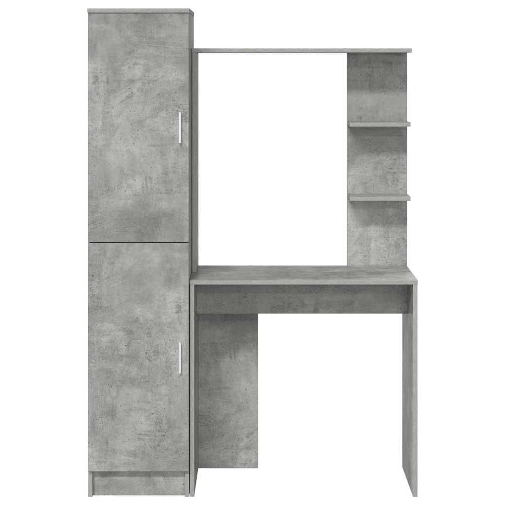 Schreibtisch mit Stauraum 2 pcs Beton Grau 78,5 x 37 x 154,5 cm