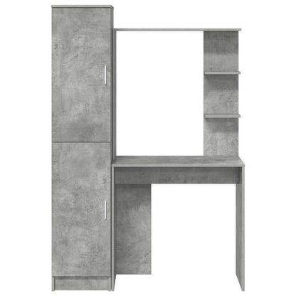 Schreibtisch mit Stauraum 2 pcs Beton Grau 78,5 x 37 x 154,5 cm