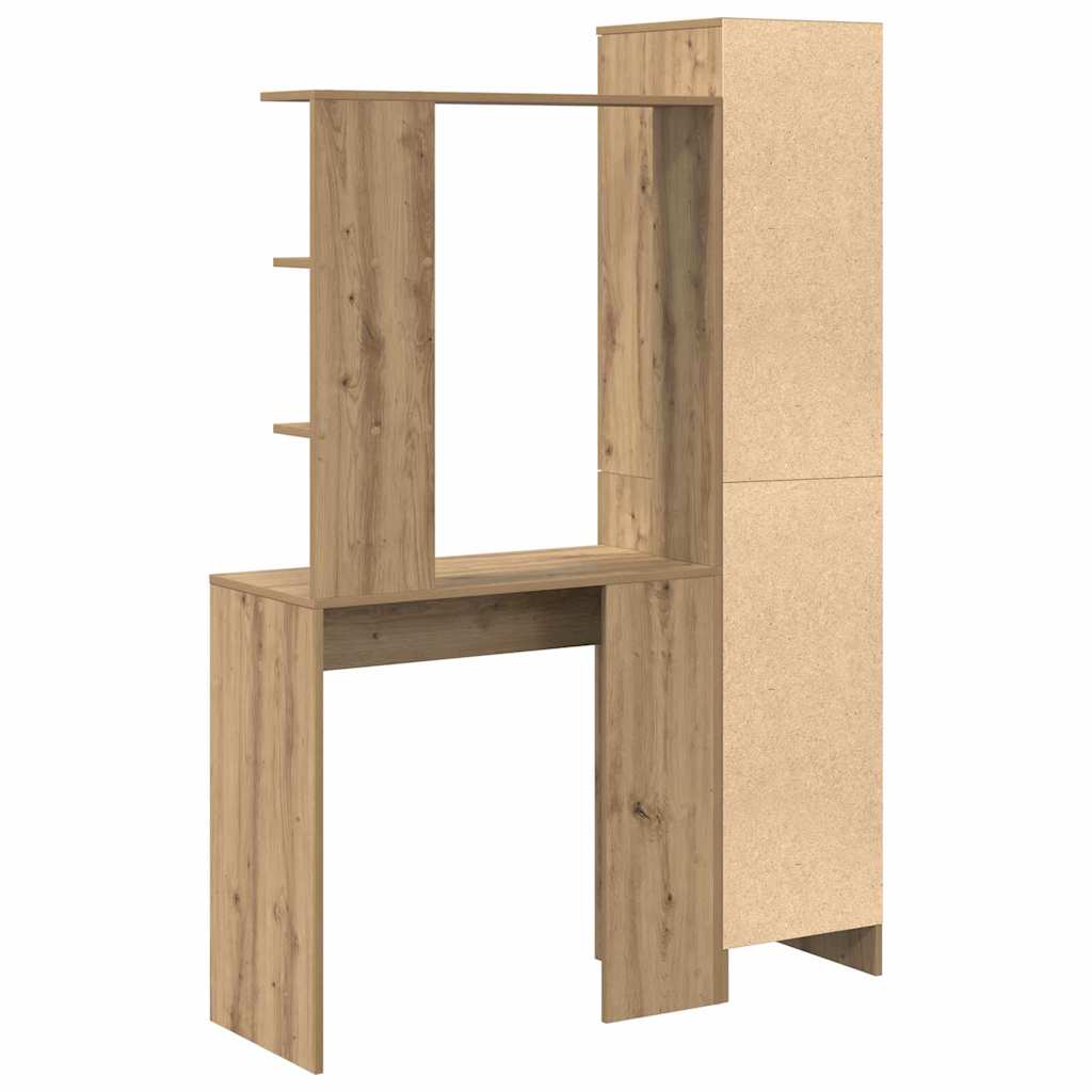 Schreibtisch mit Stauraum mit Regal mit Tür 2 pcs Artisan-Eiche