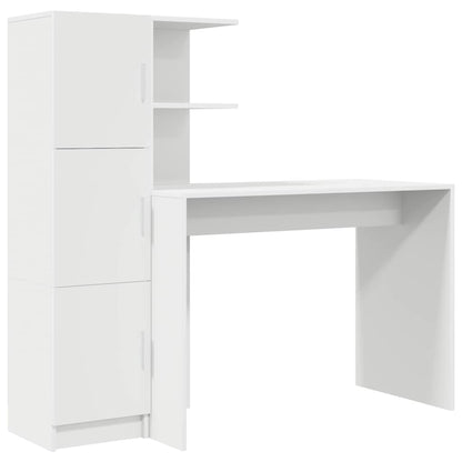 Schreibtisch mit Stauraum mit Tür 2 pcs Weiß 102 x 50 x 124 cm