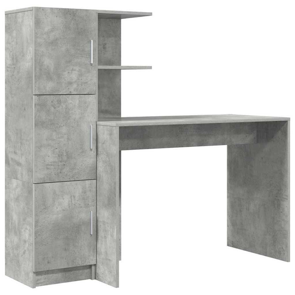 Schreibtisch mit Stauraum 2 pcs Beton Grau 102 x 50 x 124 cm