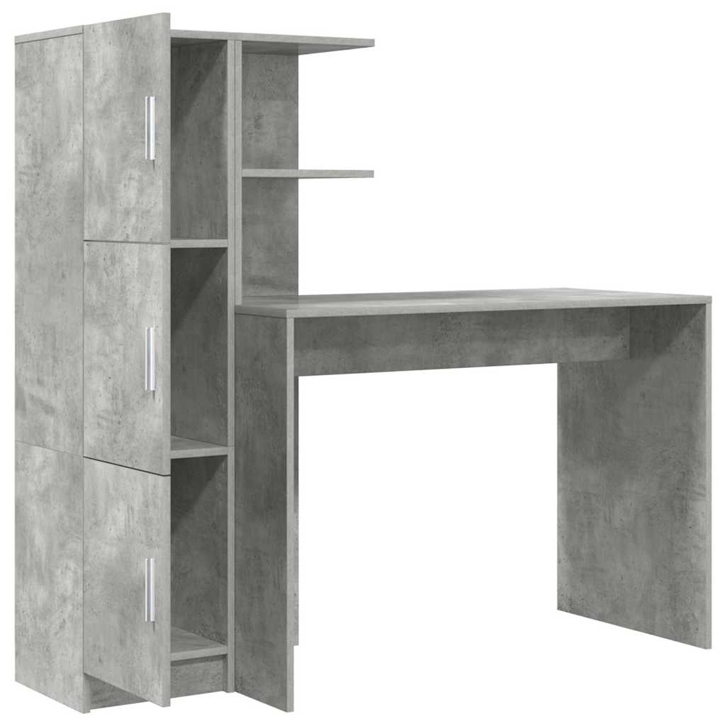 Schreibtisch mit Stauraum 2 pcs Beton Grau 102 x 50 x 124 cm