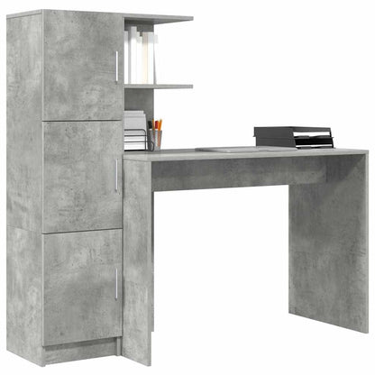 Schreibtisch mit Stauraum 2 pcs Beton Grau 102 x 50 x 124 cm