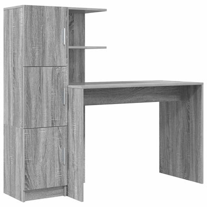 Schreibtisch mit Stauraum 2 pcs Grau Sonoma 102 x 50 x 124 cm