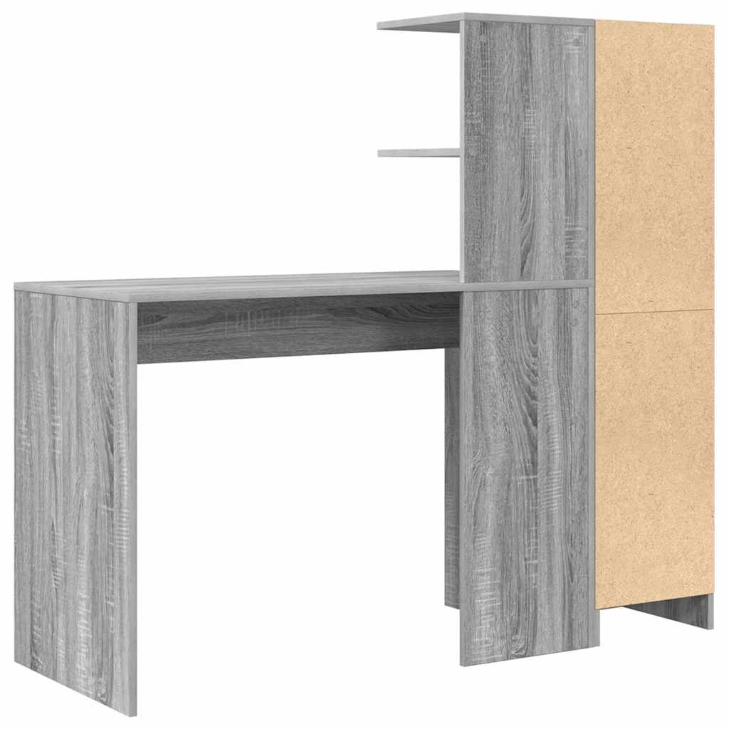Schreibtisch mit Stauraum 2 pcs Grau Sonoma 102 x 50 x 124 cm