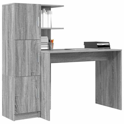Schreibtisch mit Stauraum 2 pcs Grau Sonoma 102 x 50 x 124 cm