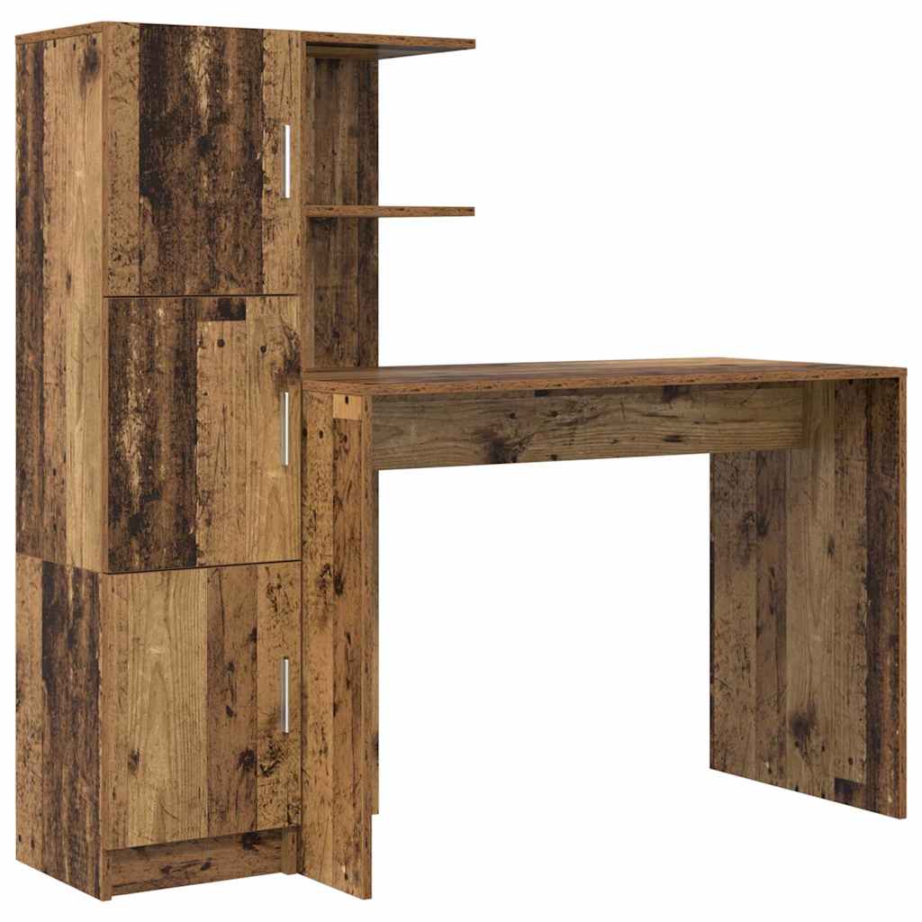 Schreibtisch mit Stauraum 2 pcs Altholz 102 x 50 x 124 cm