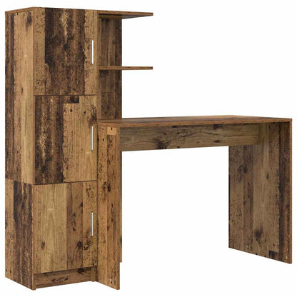 Schreibtisch mit Stauraum 2 pcs Altholz 102 x 50 x 124 cm