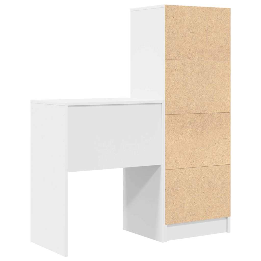 Schreibtisch mit Stauraum 2 pcs Weiß 45,5 x 34 x 127 cm