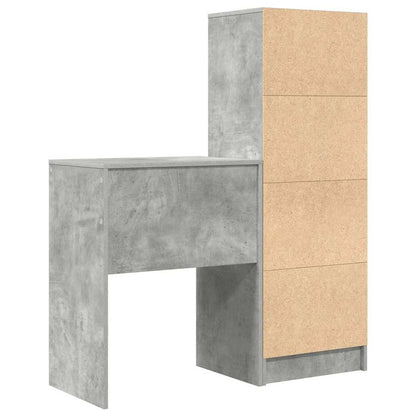 Schreibtisch mit Stauraum 2 pcs Beton Grau 45,5 x 34 x 127 cm