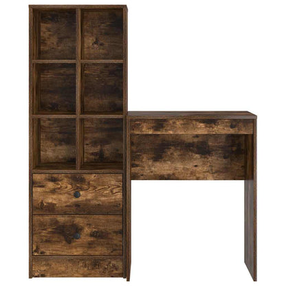 Schreibtisch mit Stauraum mit Regal 2 pcs Geräucherte Eiche