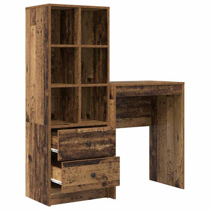 Schreibtisch mit Stauraum 2 pcs Altholz 45,5 x 34 x 127 cm