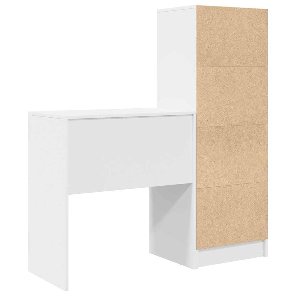 Schreibtisch mit Stauraum mit Regal 2 pcs Weiß 70 x 40 x 76 cm